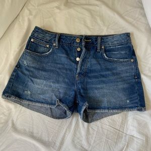 Zara TRF blue denim shorts